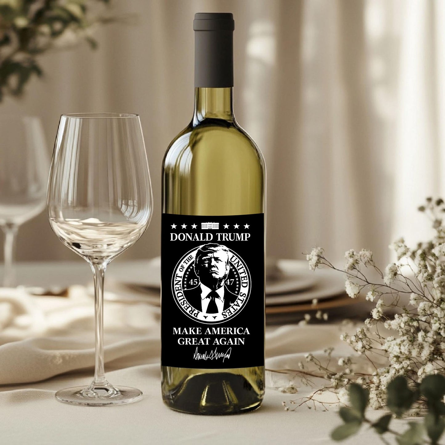 President Donald Trump Wine Label | Trump Wine Bottle Label | MAGA Wine Label 684090 – GOP