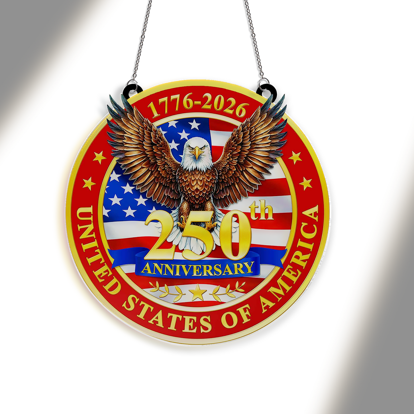 250 Years of America Suncatcher Ornament, Patriotic 250th Anniversary 1776-2026 Suncatchers, 4th of July Gift Ornament 684122