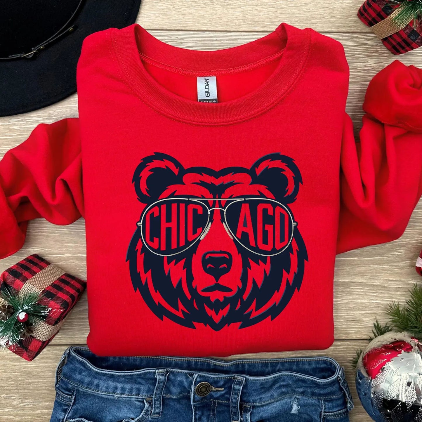 Chicago Football Bright Shirt, Windy City Sports Sweatshirt, Bear Glasses Shirt, Chicago Bear Gift 684154 WFD