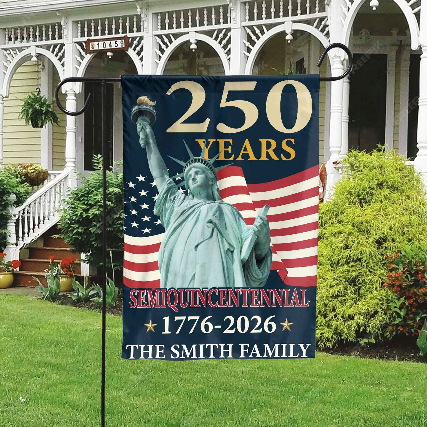 Personalized 250 Years America 1776-2026 Semiquincentennial, Custom Name 250th Anniversary USA Patriotic Garden Flag 684193