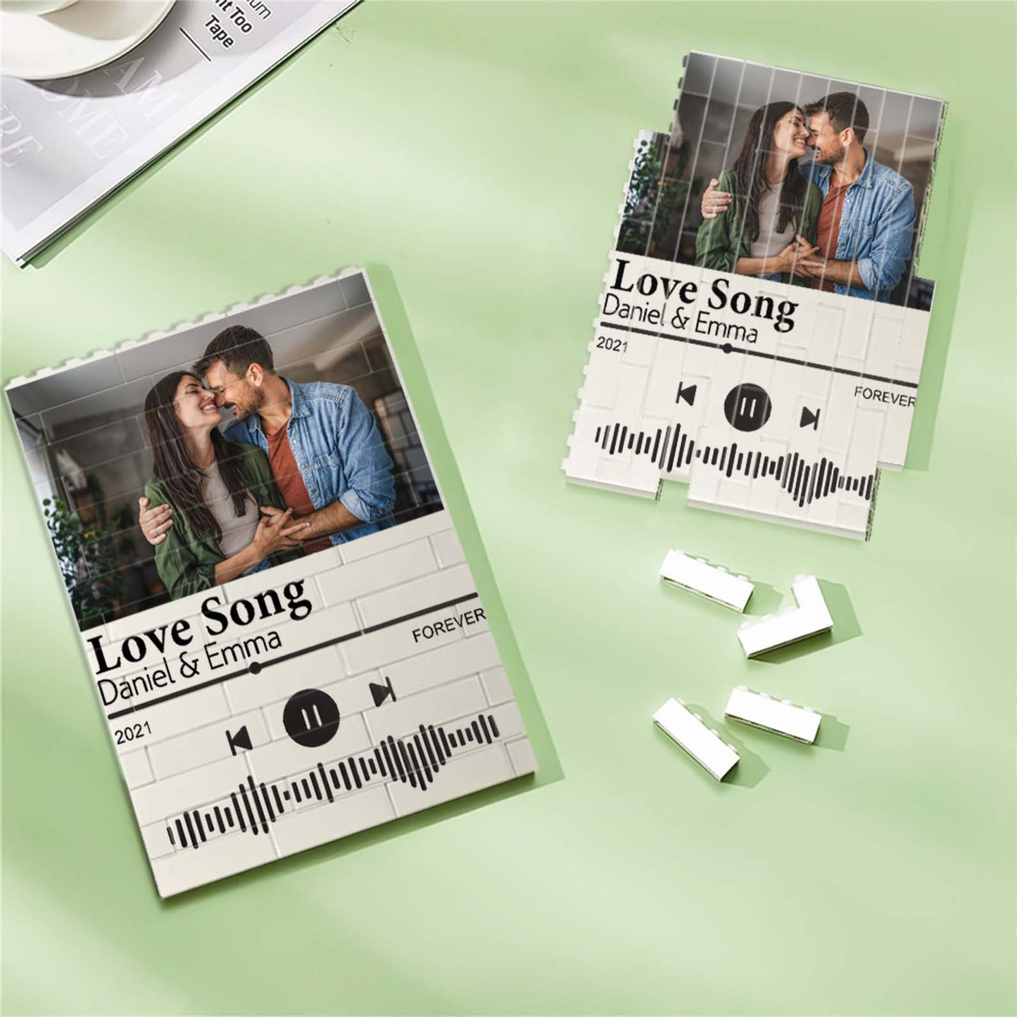 Custom Photo Building Brick Blocks | Valentines Day Gift | Personalized Anniversary Gift | Custom Song Brick Blocks 684252