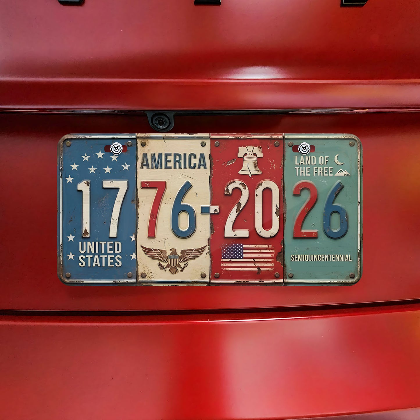 USA 250 Years Anniversary License Plate | Rustic License Plate Art 1776-2026 Semiquincentennial 684519