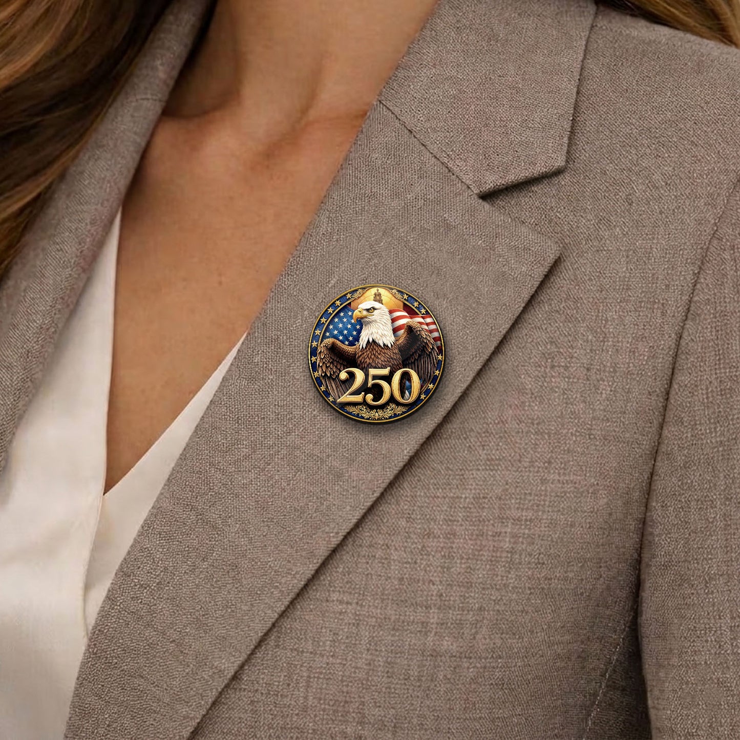 250 Years USA Lapel Pin Pack of 10 | Patriotic Eagle 1776–2026 4th of July Commemorative Pin 684620