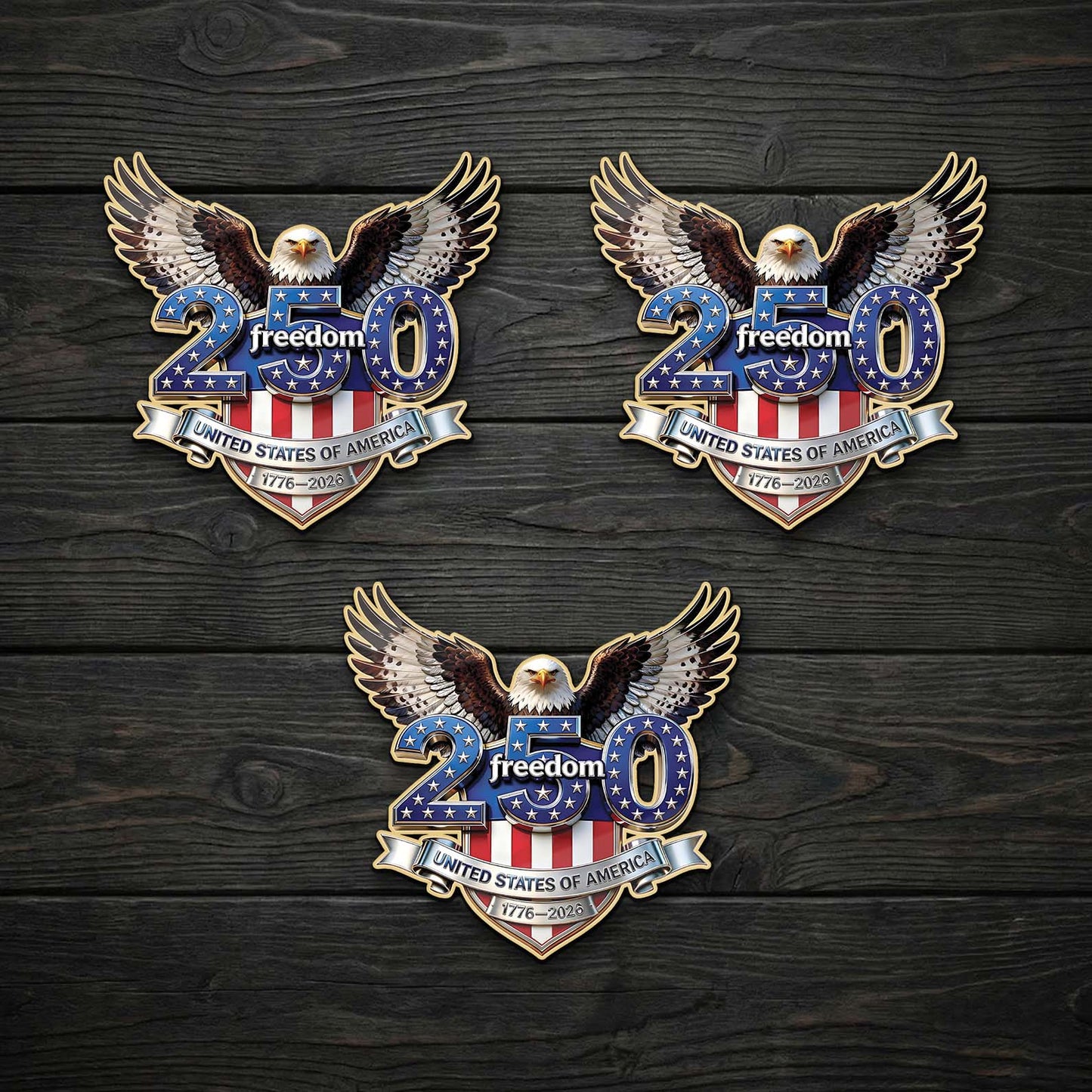 USA 250 Years Anniversary Lapel Pin Pack of 10 | Freedom Eagle 1776–2026 Patriotic 4th of July Pin 684623