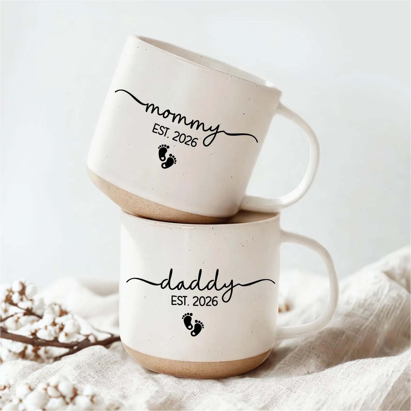 Pregnancy Announcement Mug, Personalized Pottery Mug, New Parents Gift, Mother's Day Gift 684879