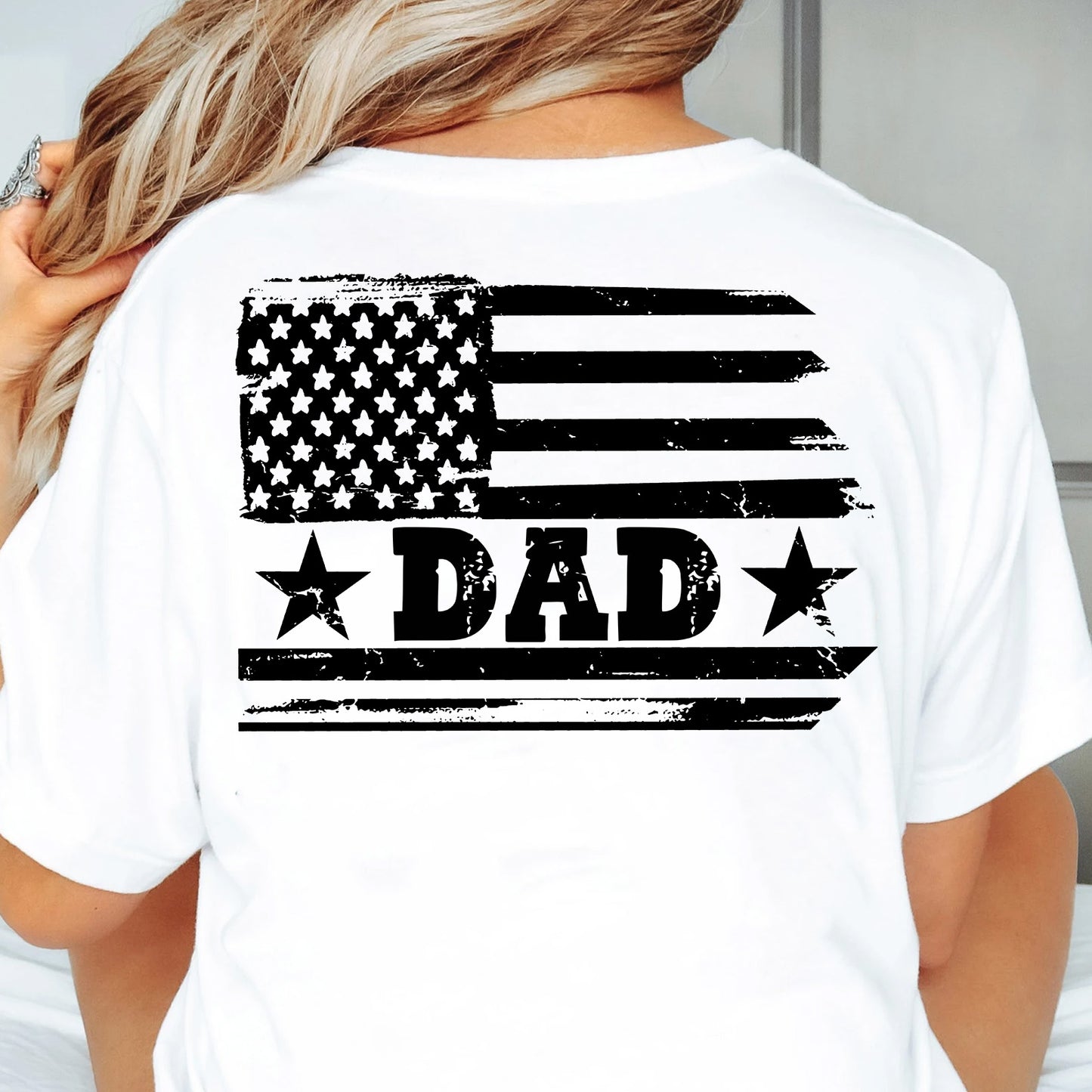 Custom USA 250 Years Backside Shirt, Personalized Name Patriotic Flag Bright Tee, 4th of July T-Shirt 684942