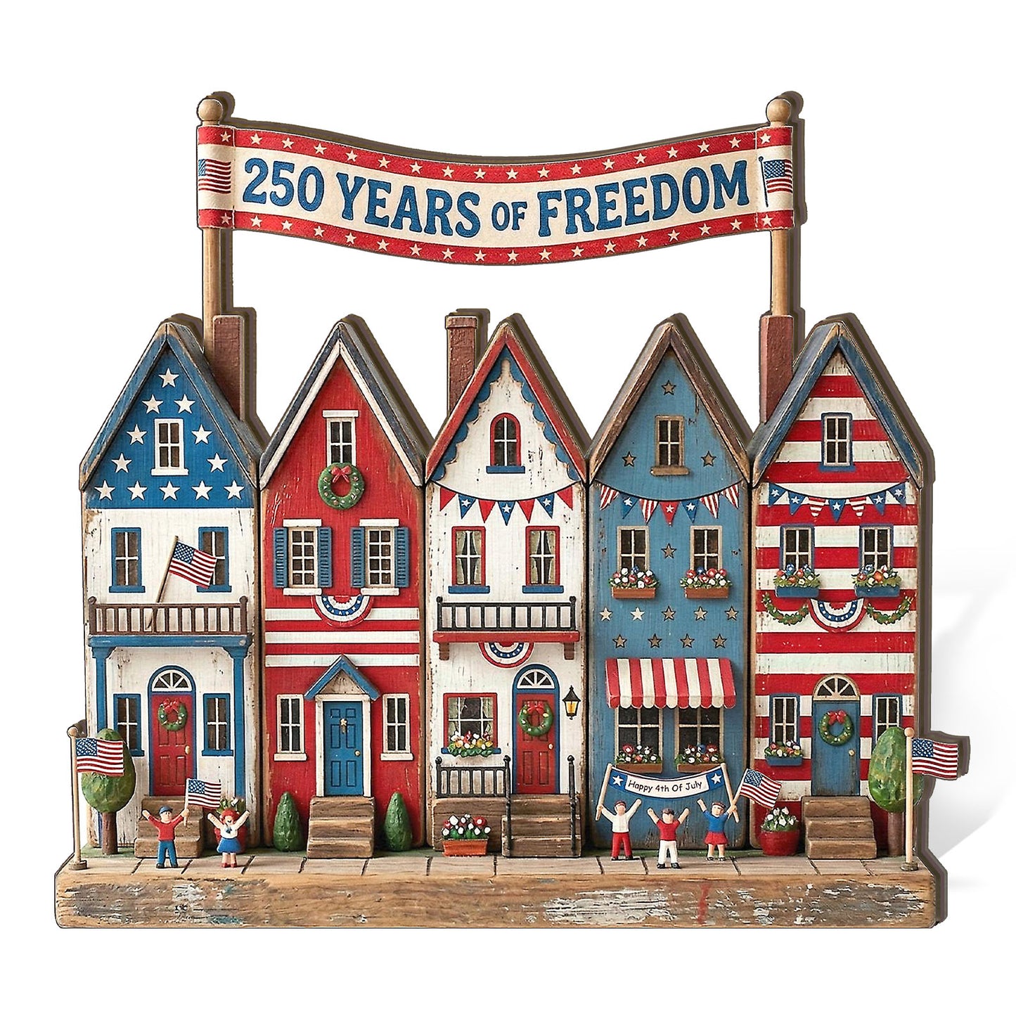 250 Years Of Freedom Wooden Block | Personalized Wood Block | Patriotic 4th Of July Decoration 685034