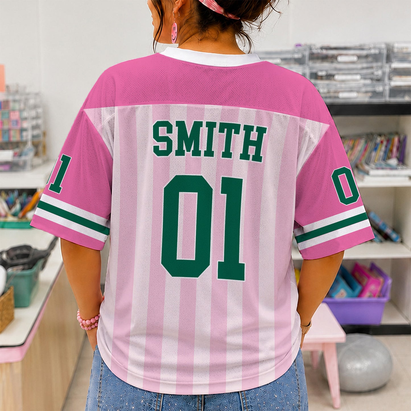 Personalized Teacher Football Jersey Shirt, Custom Grade Level Name & Number Jersey, Back to School Teacher Gift 685656