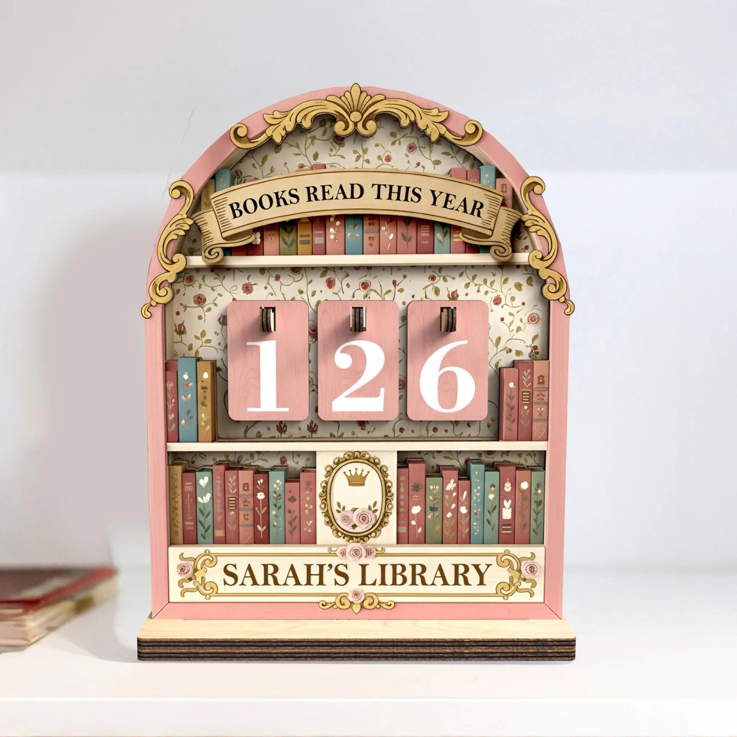 Vintage Book Read Tracker, Personalized Book Lover Gift, Reading Tracker, Books Read This Year Counter, Reading Lover Gift, Library Decor