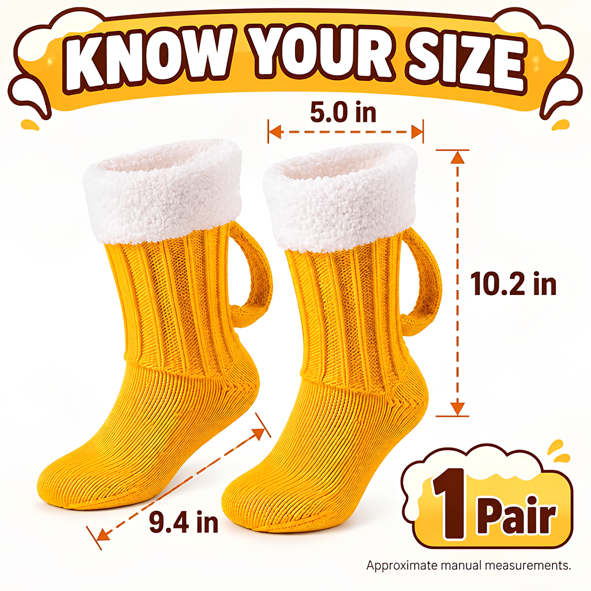 Personalized Funny 3D Beer Mug Knitted Socks, Novelty Knit Oktoberfest Gift 686737 WFD