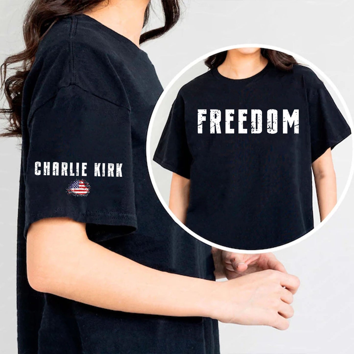 Charlie Kirk Freedom Sweatshirt | Charlie Kirk Red Shirt | We Wear Red Charlie Kirk Birthday October 14 | Red Freedom Sleeve Right Shirt 683078