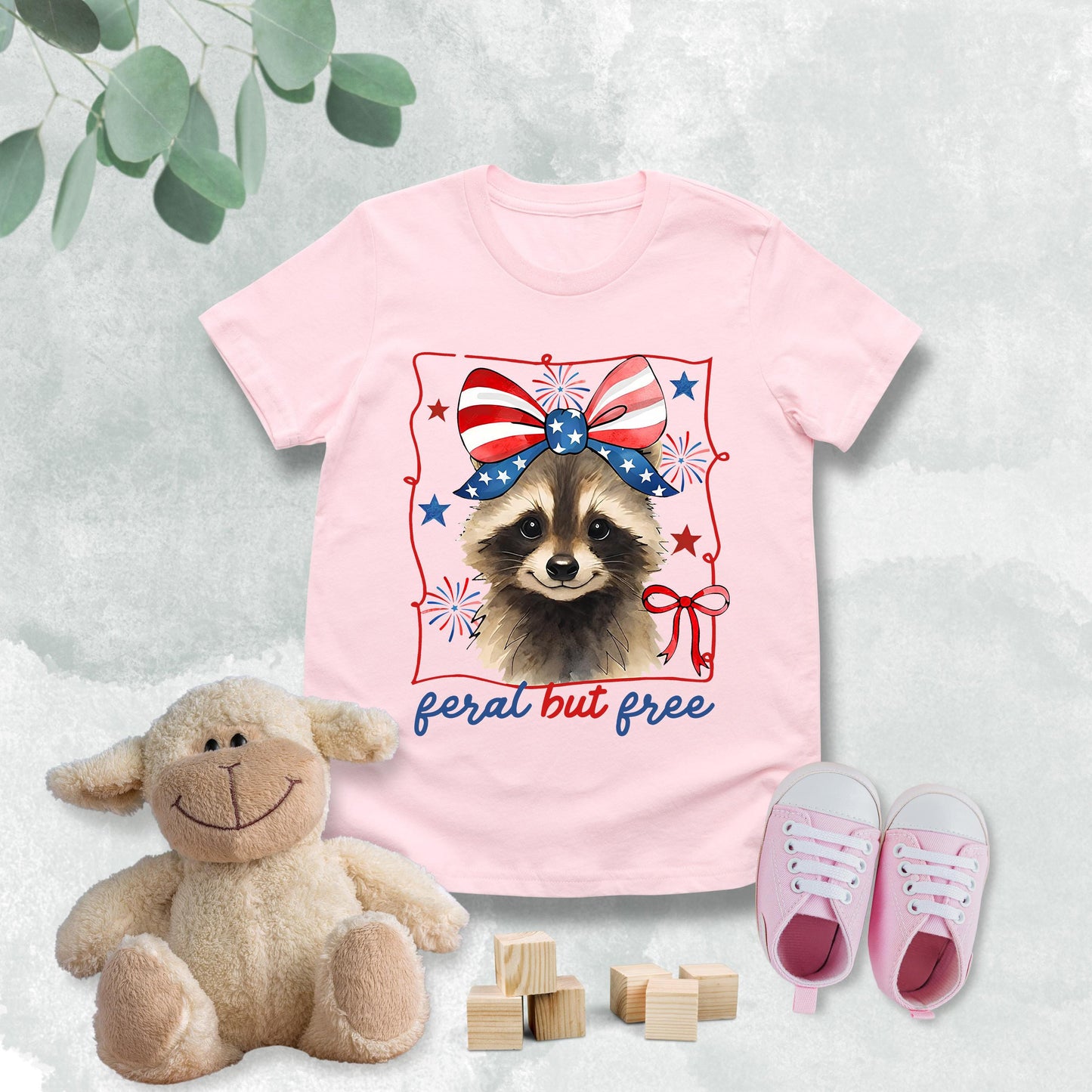 Feral But Free Raccoon Kid Shirt, USA 250th Anniversary Tee, Patriotic 4th Of July Shirt 685201