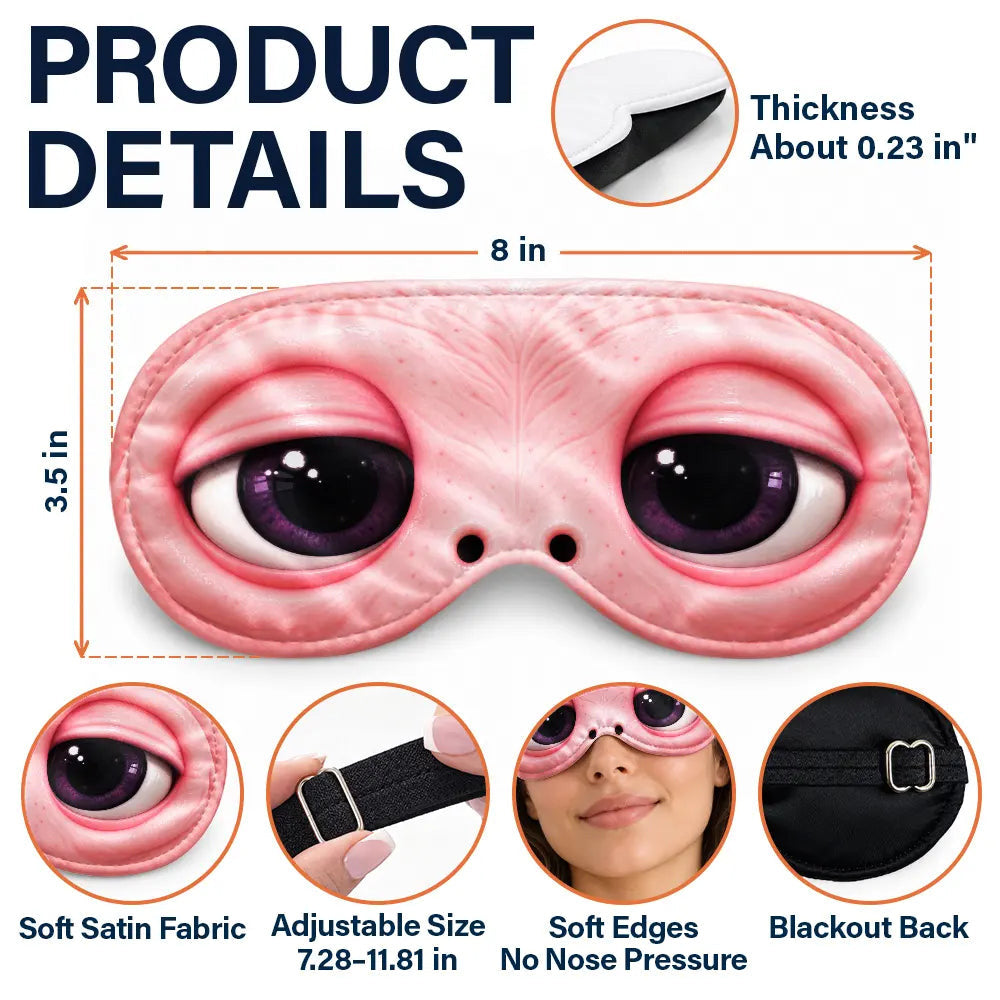 Personalized Sleepy 3D Animal Character Sleep Mask, Funny Gag Gift For Best Friend, Bestie, Coworker 686922 WFD