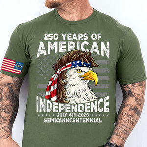 250 Years Of American Flag Shirt | Happy 250th Birthday USA | Patriotic 4th Of July Tee | America 250th Anniversary | Independence Day Front & Sleeve Right Print Shirt 682581