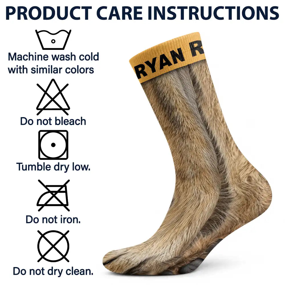 Personalized Animal Paw Illusion Socks, Funny Gag Gift For Hunters 686911 WFD