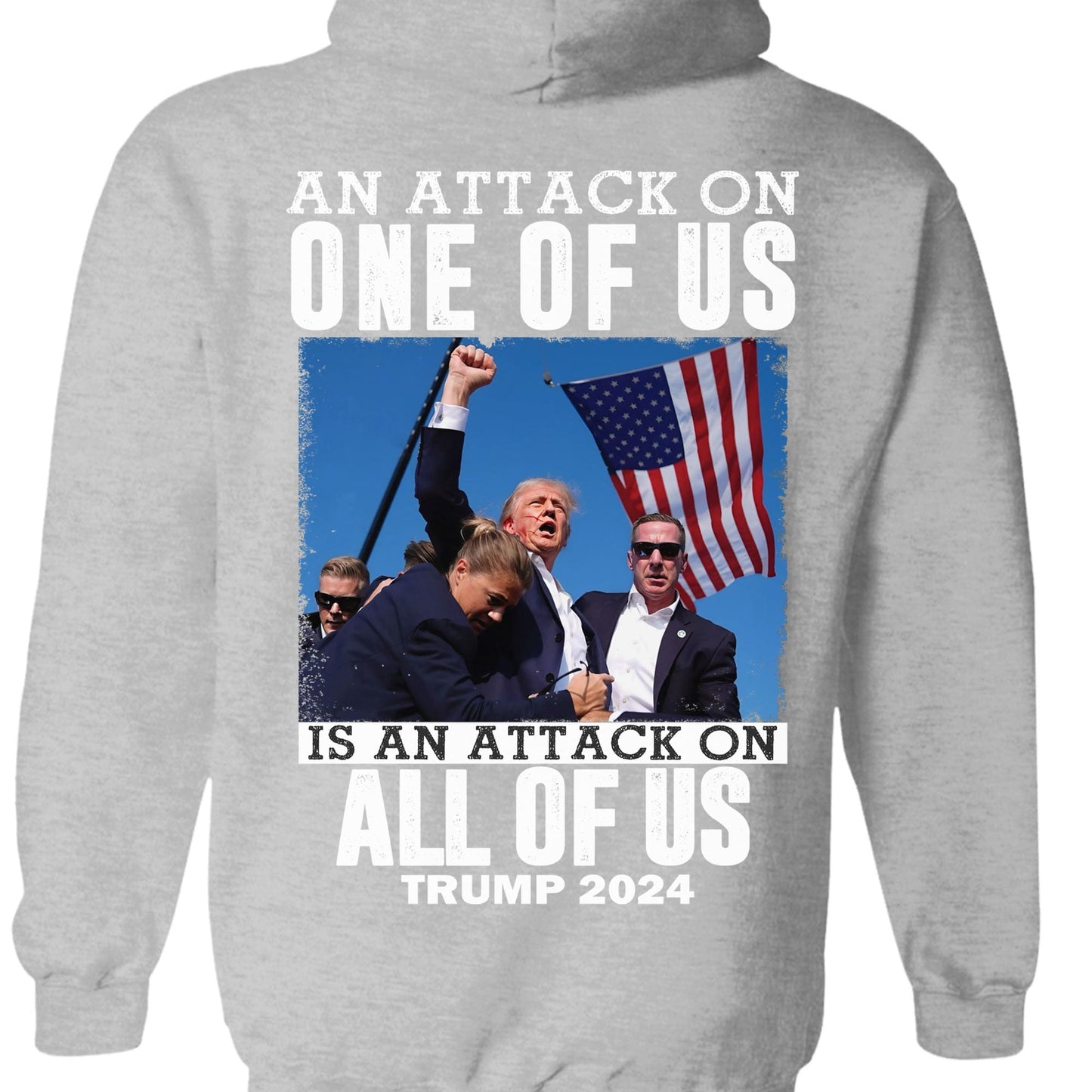 An Attack On One Of Us | Trump Fight 2024 Shirt | Trump 2024 Pennsylvania Rally | Trump Supporters Backside Shirt Dark T1208 - GOP