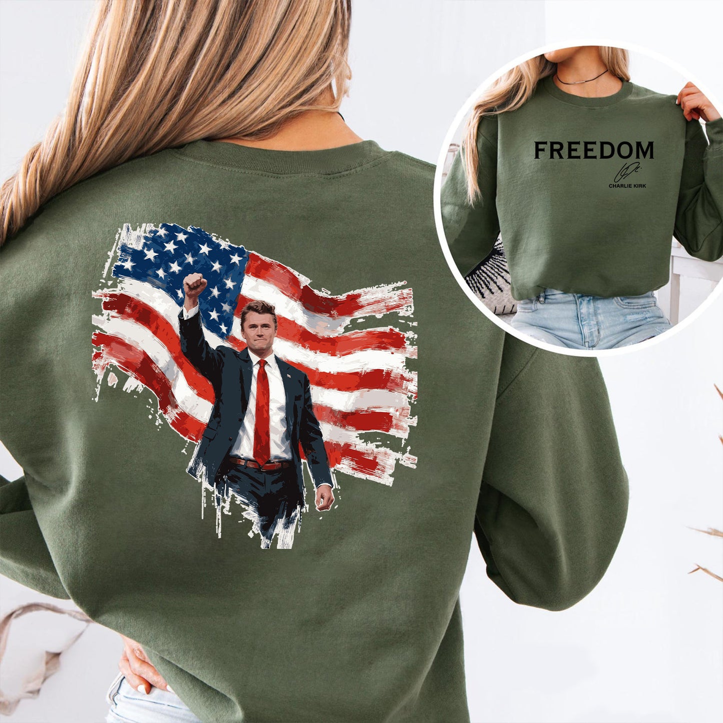 Freedom Charlie Kirk Shirt | Rest In Peace Charlie Kirk Hoodie | Justice Charlie Kirk Memorial Front & Back Shirt 683012