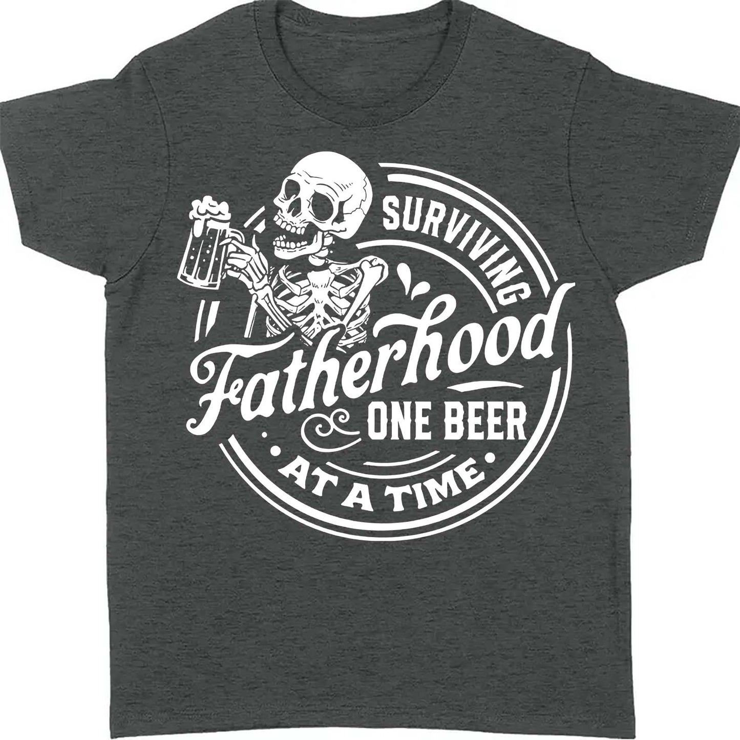 Funny Fatherhood Shirt | Surviving Fatherhood One Beer At A Time T-Shirt | Father’s Day Gift For Dad Or Husband 682257