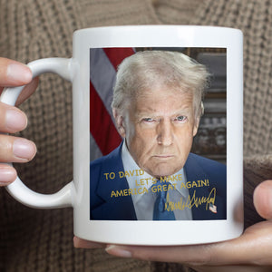 President Donald Trump Official Portrait 2025 | President Donald Trump Autographed Mug | Donald Trump Homage Mug | Donald Trump Fan White Mug C922 - GOP