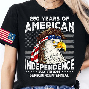 250 Years Of American Flag Shirt | Happy 250th Birthday USA | Patriotic 4th Of July Tee | America 250th Anniversary | Independence Day Front & Sleeve Right Print Shirt 682581