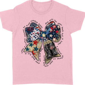 Any Girl Can Wear Heels Shirt | Coquette American T-Shirt | Memorial Coquette Bow Shirt | Fourth of July Shirt | Independence Day Tee 682312