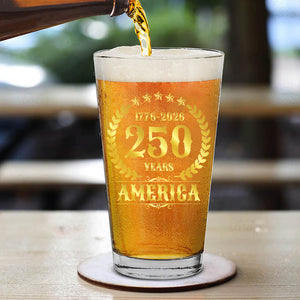 America 250 Years Vintage Glass | Happy 250th Birthday USA | Patriotic 4th Of July Glass | America 250th Anniversary | Independence Day Whiskey Glass Beer Glass 682564