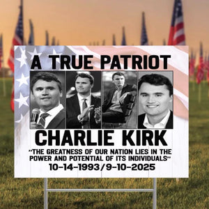 Charlie Kirk Farewell Yard Sign | Justice For Charlie | Charlie Kirk Patriotic Yard Sign, Garden Sign 682851