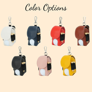 Personalized Leather Golf Ball Bag | Mini Golf Tee Holder | Engraved Leather Golf Ball Bag 683710