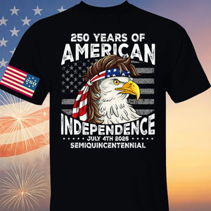 250 Years Of American Flag Shirt | Happy 250th Birthday USA | Patriotic 4th Of July Tee | America 250th Anniversary | Independence Day Front & Sleeve Right Print Shirt 682581