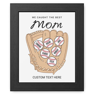 We Caught The Best Mom | Personalized Custom Baseball Mom Picture Frame With Kid's Name | Gift For Mom, Baseball Lover | Mother's Day Gift 682249