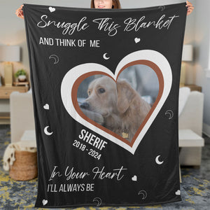 Snuggle This Blanket and Think of Me, Personalized Memorial Blanket, Memorial Custom Photo Blanket, Remembrance Gift- 681968