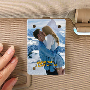 Custom Photo Car Visor Clip | Personalized Gift for Him Anniversary | Romantic Drive Safe Gift 683280
