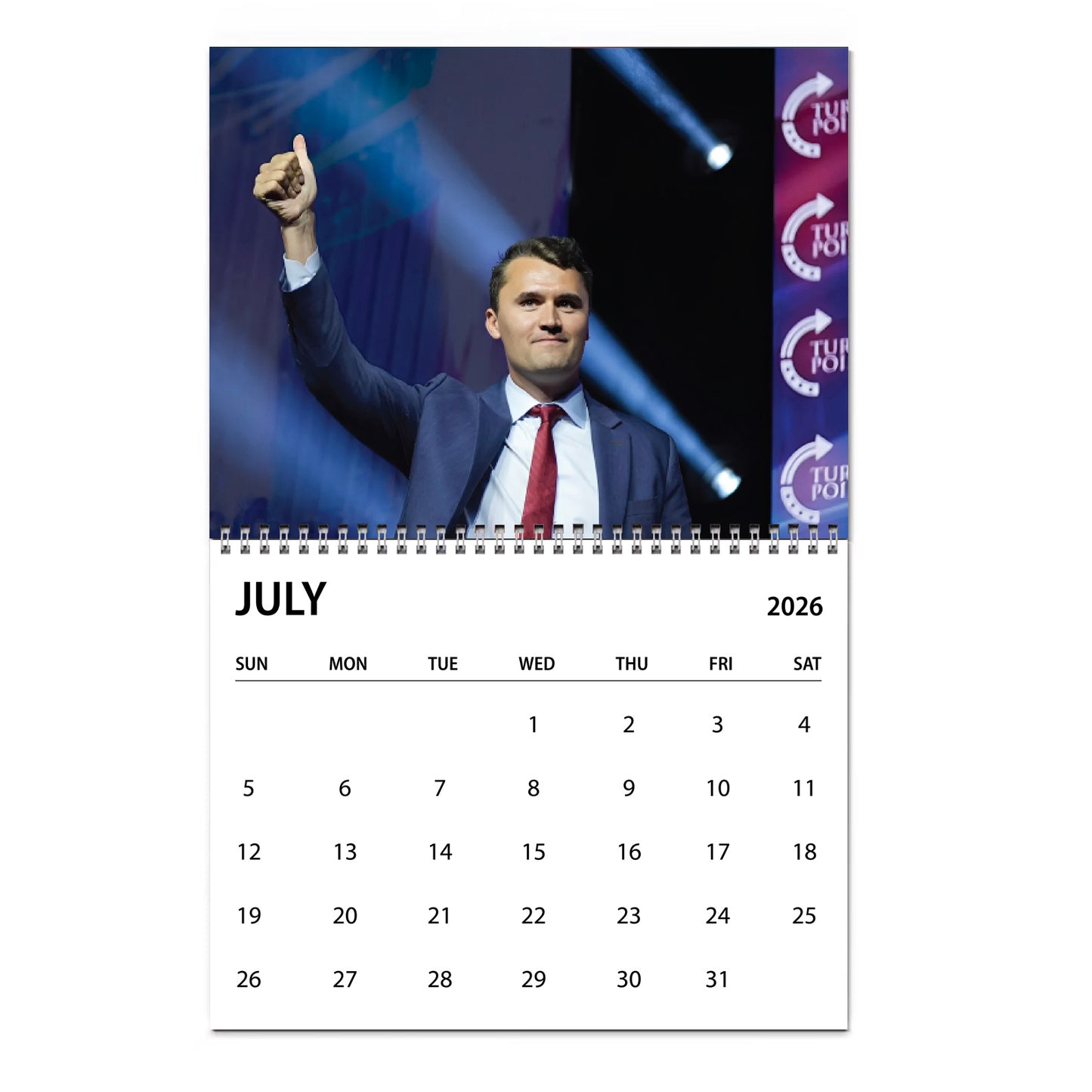 Year Of Charlie Kirk Wall Calendar 2026 | Justice Charlie Kirk Memorial Desk Decor 683101