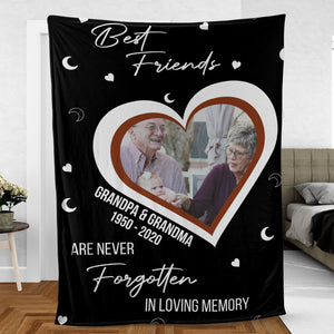 Best Friends Are Never Forgotten in Loving Memory, Personalized Memorial Blanket, Memorial Custom Photo Blanket, Remembrance Gift- 681975