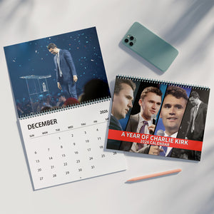 Year Of Charlie Kirk Wall Calendar 2026 | Justice Charlie Kirk Memorial Desk Decor 683101