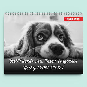 Best Friends Are Never Forgotten Photo Dog Memorial Calendar 2026 | Personalized Custom Pet Lovers Wall Calendar 683364