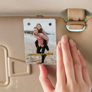 Custom Photo Car Visor Clip | Personalized Gift for Him Anniversary | Romantic Drive Safe Gift 683280