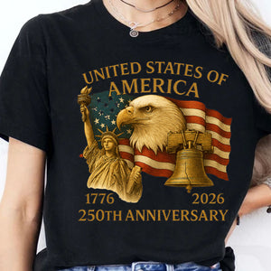 250 Years Anniversary USA Shirt | Happy 250th Birthday United States of America Shirt | 250 Years of Freedom Dark Shirt 283041