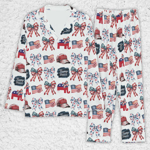 Trump Vance Coquette Pajamas, MAGA Xmas Holiday Pajamas, Trump President Pajamas 681836 - GOP