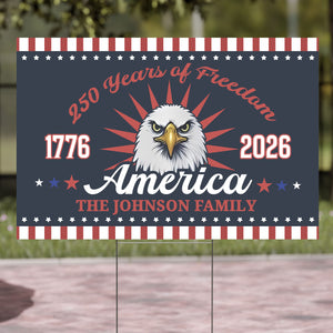 250 Years Of Freedom American Yard Sign | Happy 250th Birthday USA Yard Sign | America 250th Anniversary Yard Sign | Patriotic 4th Of July Yard Sign | Independence Day Yard Sign 682542