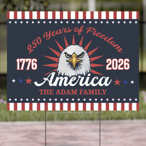 250 Years Of Freedom American Yard Sign | Happy 250th Birthday USA Yard Sign | America 250th Anniversary Yard Sign | Patriotic 4th Of July Yard Sign | Independence Day Yard Sign 682542