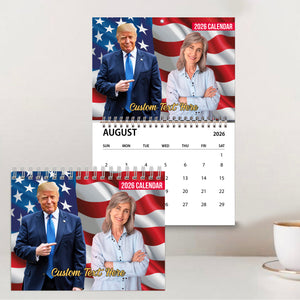 Customize Photo with Trump 2026 Calendar | Personalized Photo Stand with Trump Wall Calendar | Christmas Eve 2026 Gifts | Gift For Trump Supporters 683374- GOP