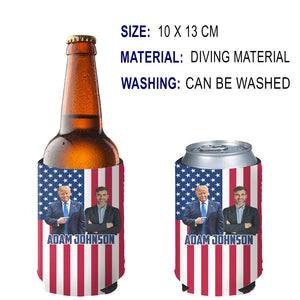 Personalized Photo With Trump Can Cooler | President Trump Can Holder | Family Gift Can Sleeve For Drinks 682434 - GOP