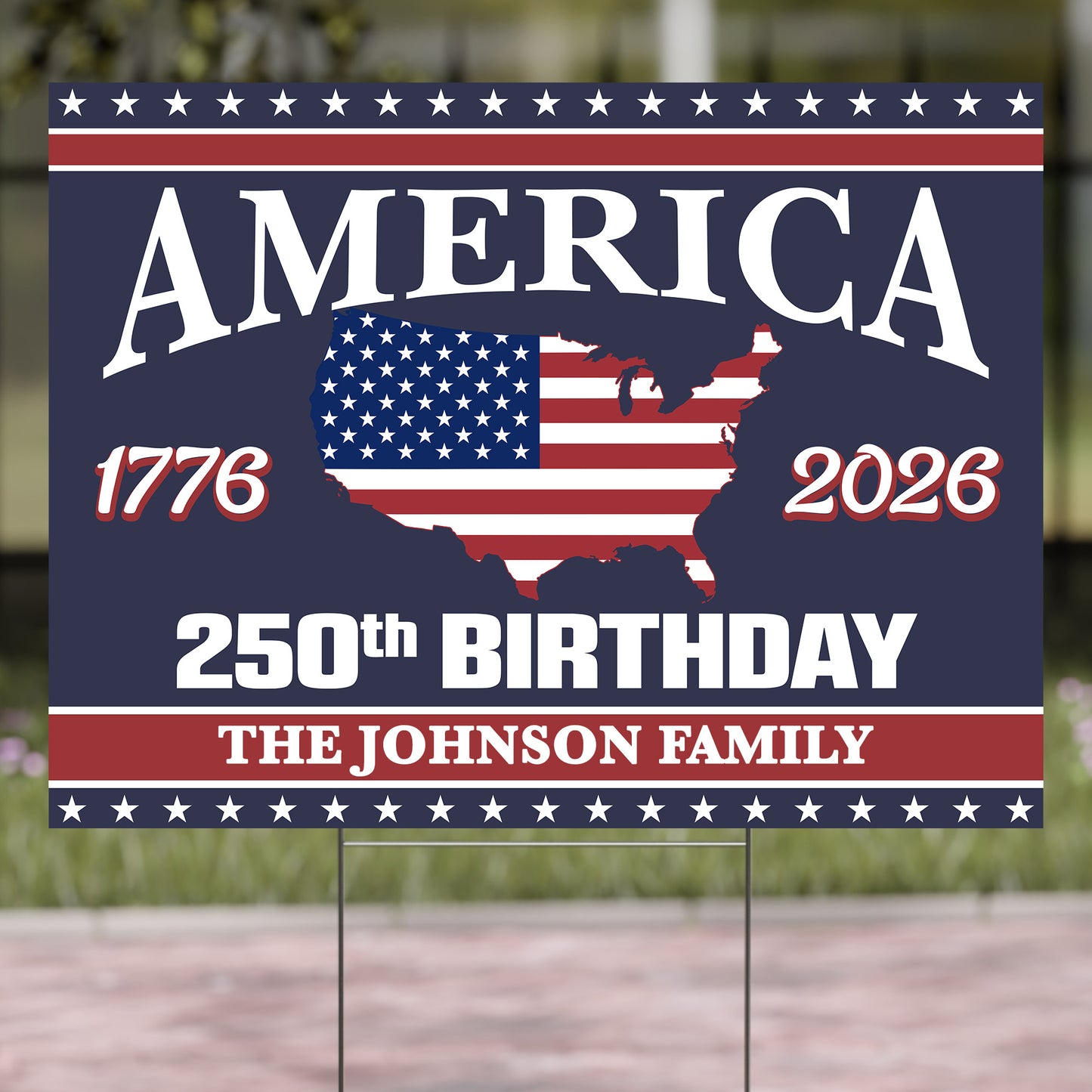Happy 250 Years Birthday USA Yard Sign | America Anniversary Yard Sign | Patriotic 4th of July Yard Sign | Independence Day Yard Sign 682485