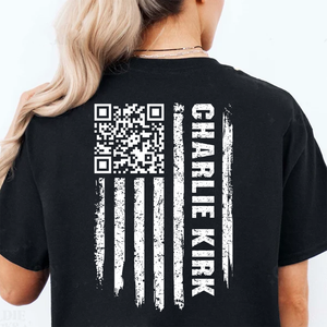 QR Code Charlie Kirk Red Shirt | We Wear Red Charlie Kirk Birthday October 14 Backside Shirt 683160