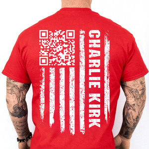 QR Code Charlie Kirk Red Shirt | We Wear Red Charlie Kirk Birthday October 14 Backside Shirt 683160
