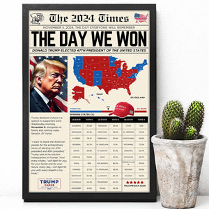 Newspaper US Elections Poster | President Donald Trump Poster | Trump Won | US Election 2024 | Make America Great Again 682007 - GOP