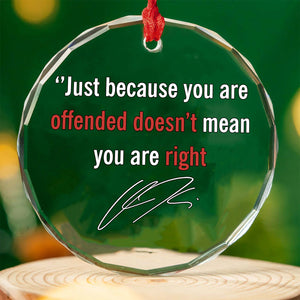 Charlie Kirk Memorial Glass Ornament | Charlie Motivation Quote Ornament | Political Gift Ornament 683016