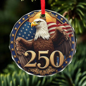 250 Years Bald Eagle Glass Ornament | America 250 Anniversary | Happy 250th Birthday USA | Patriotic 4th Of July Glass Ornament For Christmas Decor 682740