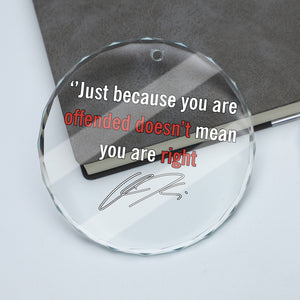 Charlie Kirk Memorial Glass Ornament | Charlie Motivation Quote Ornament | Political Gift Ornament 683016